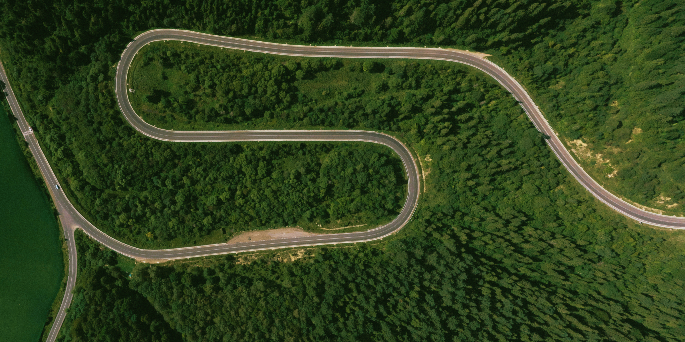 an image of a road in the woods